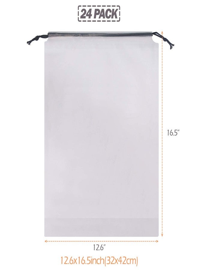 TENABORT Set of 24 Portable Translucent Shoe Bags for Travel Large Clear Shoes Pouch Storage Organizer with Drawstring for Men and Women - Image 2
